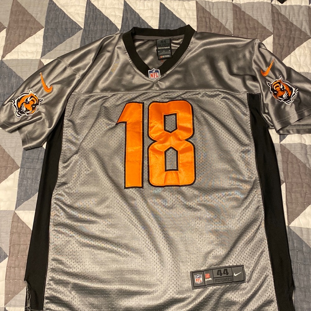 AJ Green Bengals Jersey - Grey Mesh ON FIELD